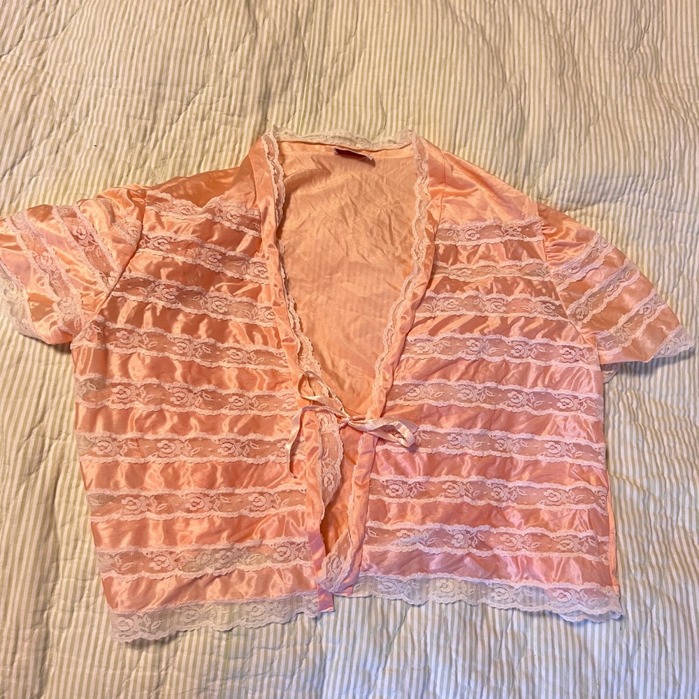 gorgeous pink vintage satin top